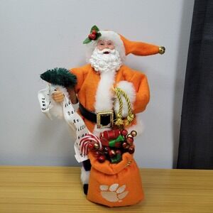 Clemson Tigers 12'' Santa Orange Christmas Holiday Ornament